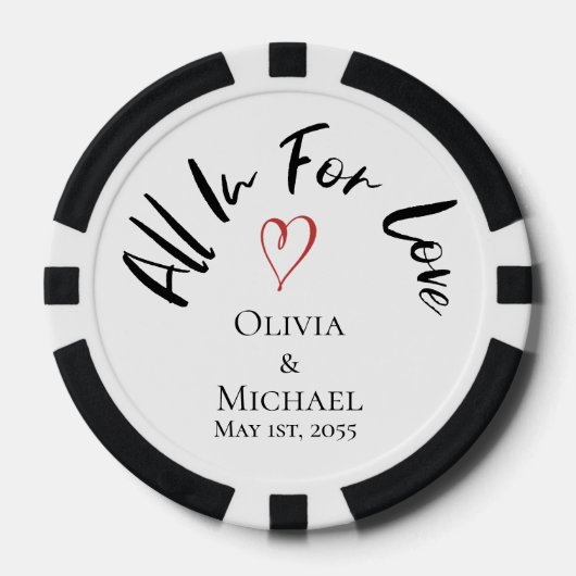 Personalized Love Heart Photo Wedding Anniversary Pokerchips (Vorderseite)