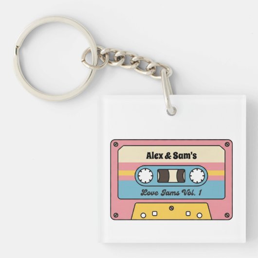 Personalized Love Jams Cassette Tape – Custom Name Schlüsselanhänger (Vorderseite)