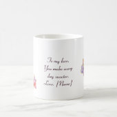 Personalized Love Message Heart Pattern Initial Kaffeetasse (Mittel)