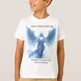 Personalized Love, Peace and Joy Winter Halo T-Shirt