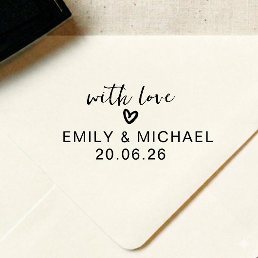Personalized Love Script Wedding Name Stamp Permastempel