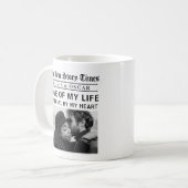 Personalized Love Story Photo | Love of My Life Kaffeetasse (Vorderseite Links)
