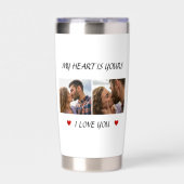 Personalized Love Water Bottle Couple Photo Gift Thermobecher (Vorderseite)