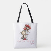 Personalized Love You Fur-Ever Cat & Balloons Tasche (Rückseite)