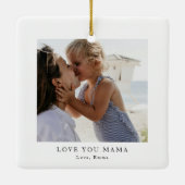 Personalized Love You Mama Photo v Keramikornament (Rückseite)