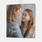 Personalized Love You Mom Photo Keramikornament (Links)