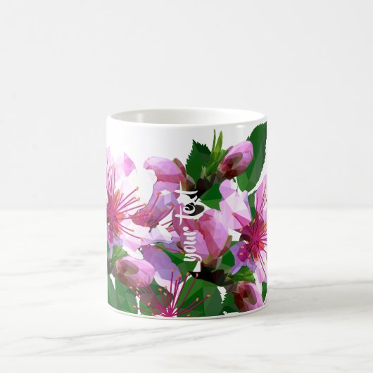 Personalized Low Poly Cherry Blossom Coffee Kaffeetasse (Mittel)