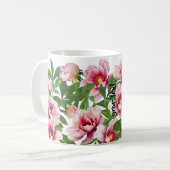 Personalized Low Poly Peony Coffee Mug Kaffeetasse (Vorderseite Links)