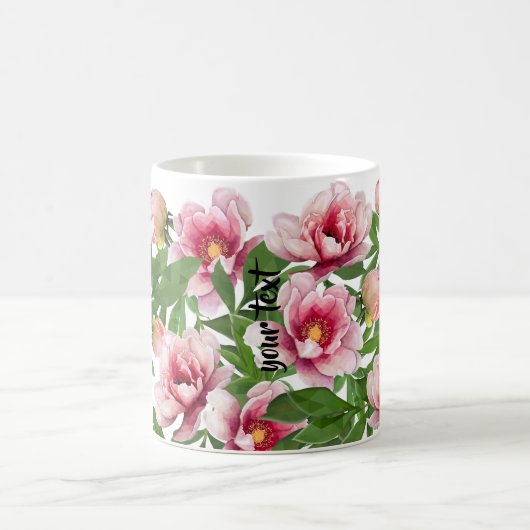 Personalized Low Poly Peony Coffee Mug Kaffeetasse (Mittel)