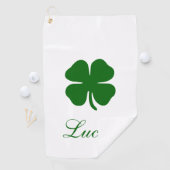 Personalized Lucky Green Clover Golfhandtuch (Insitu)