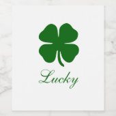 Personalized Lucky Green Clover Weinetikett (Einzelnes Label)