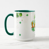 Personalized Lucky Shamrock Green Pattern  Tasse (Links)