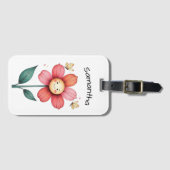 Personalized luggage tag, Floral design Gepäckanhänger (Vorderseite (Horizontal))