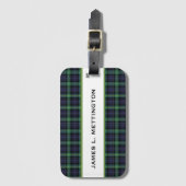 PERSONALIZED LUGGAGE TAG, PLAID BORDER TAG GEPÄCKANHÄNGER (Vorderseite Vertikal)