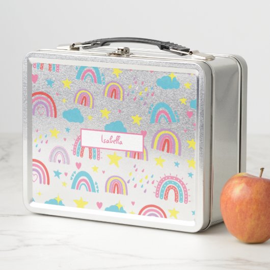 Personalized Lunch Box with Rainbow Name Design (Beispiel)