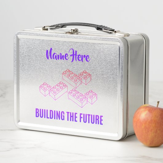 Personalized Lunchkins Building Bricks Lunch Box (Beispiel)
