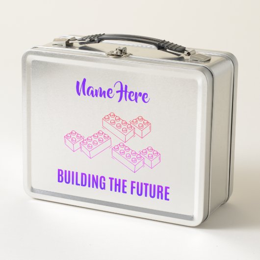 Personalized Lunchkins Building Bricks Lunch Box (Vorderseite)