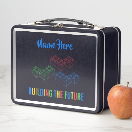 Personalized Lunchkins Building Bricks Lunch Box (Beispiel)
