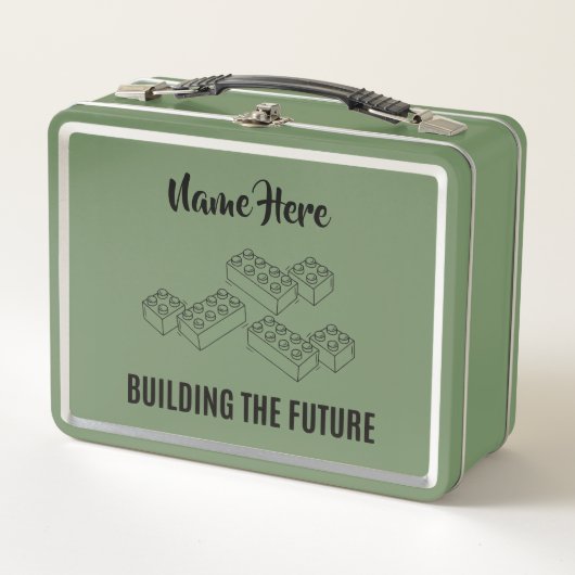 Personalized Lunchkins Building Bricks Lunch Box (Vorderseite)