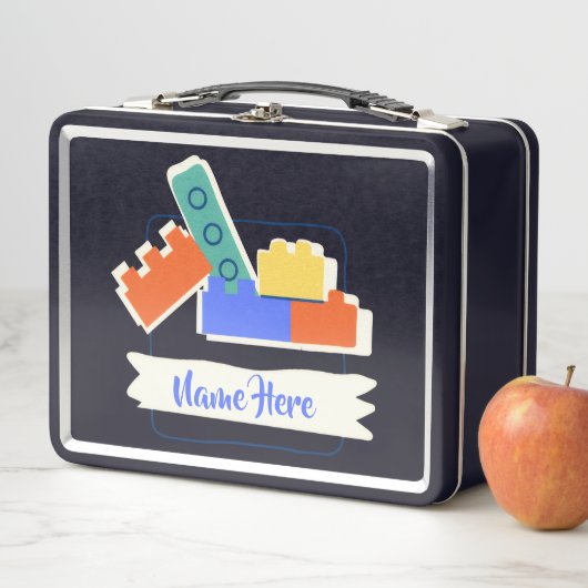Personalized Lunchkins Building Bricks Lunch Box (Beispiel)