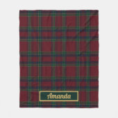 Personalized Luxe Heritage Tartan Christmas Fleecedecke (Vorderseite)