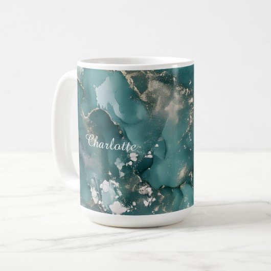 Personalized Luxury Marble Pattern Custom Name  Kaffeetasse (Vorderseite Links)