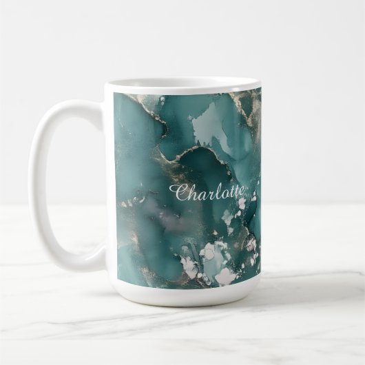 Personalized Luxury Marble Pattern Custom Name  Kaffeetasse (Links)