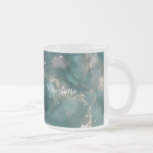 Personalized Luxury Marble Pattern Custom Name Mattglastasse (Rechts)