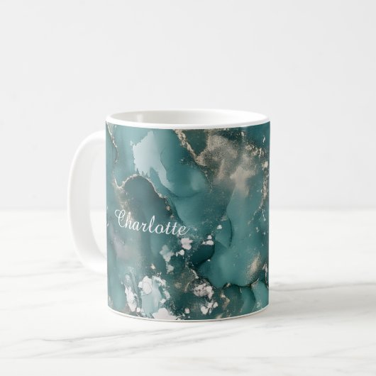 Personalized Luxury Marble Pattern Custom Name Mug Kaffeetasse (Vorderseite Links)