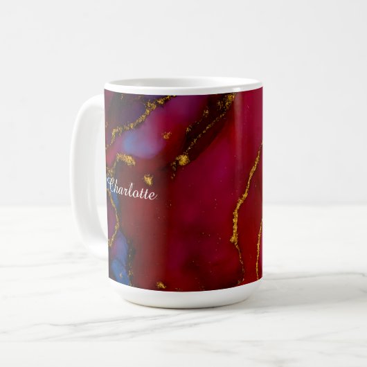 Personalized Luxury Marble Pattern Custom Name Mug Kaffeetasse (Vorderseite Links)