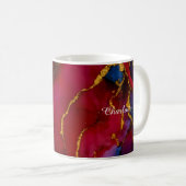 Personalized Luxury Marble Pattern Custom Name Mug Kaffeetasse (VorderseiteRechts)