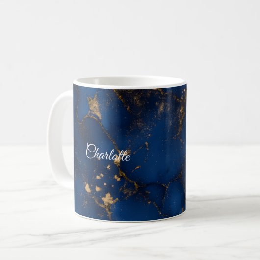 Personalized Luxury Marble Pattern Custom Name Mug Kaffeetasse (Vorderseite Links)