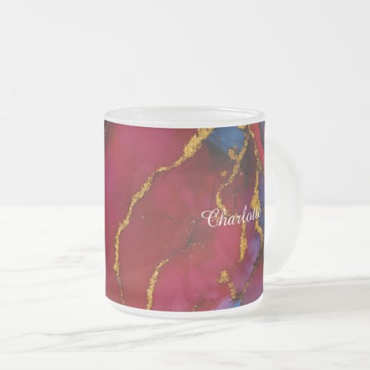 Personalized Luxury Marble Pattern Custom Name Mug Mattglastasse (VorderseiteRechts)