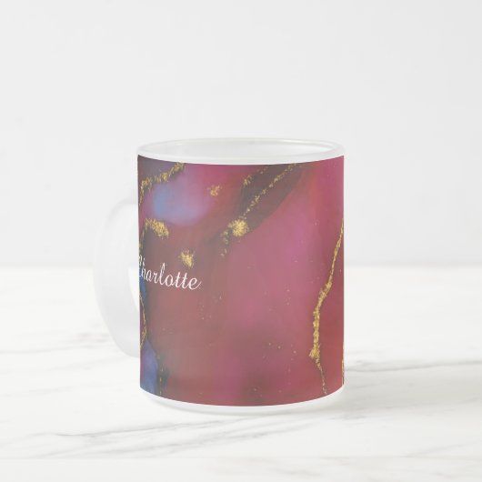 Personalized Luxury Marble Pattern Custom Name Mug Mattglastasse (Vorderseite Links)