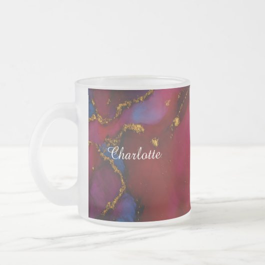 Personalized Luxury Marble Pattern Custom Name Mug Mattglastasse (Links)