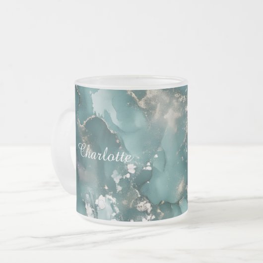 Personalized Luxury Marble Pattern Custom Name Mug Mattglastasse (Vorderseite Links)