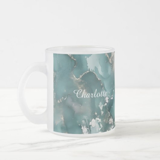 Personalized Luxury Marble Pattern Custom Name Mug Mattglastasse (Links)