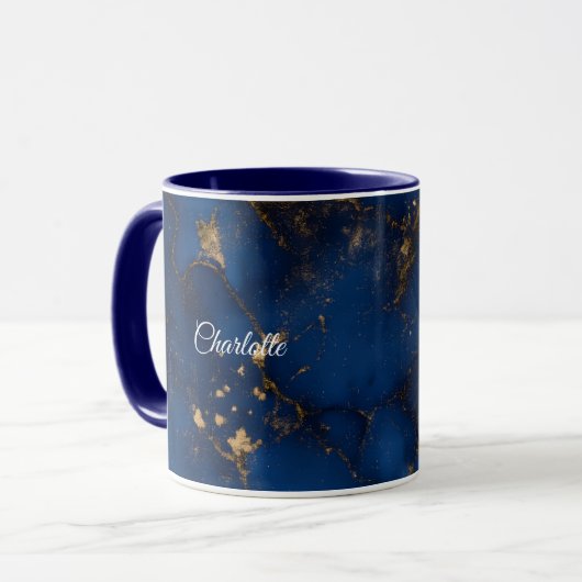 Personalized Luxury Marble Pattern Custom Name Mug Tasse (Vorderseite Links)