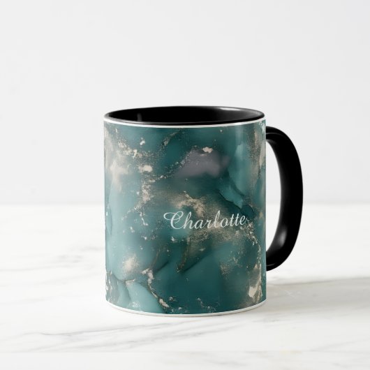 Personalized Luxury Marble Pattern Custom Name Mug Tasse (VorderseiteRechts)