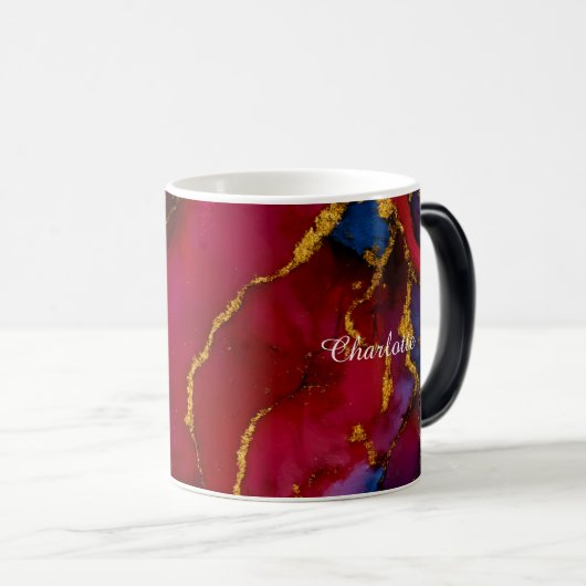 Personalized Luxury Marble Pattern Custom Name Mug Verwandlungstasse (VorderseiteRechts)