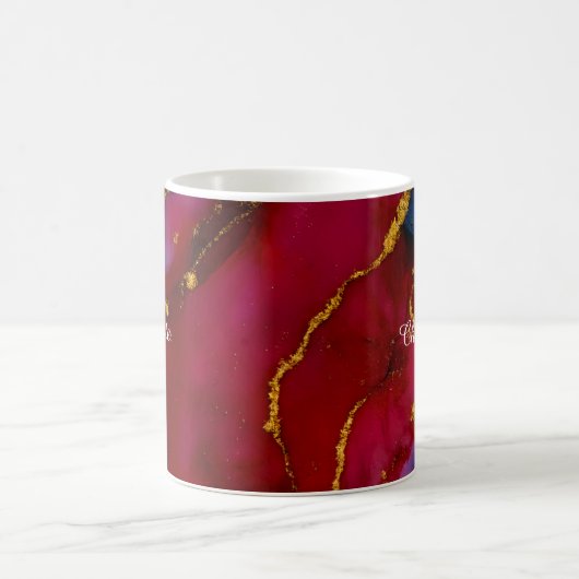 Personalized Luxury Marble Pattern Custom Name Mug Verwandlungstasse (Mittel)