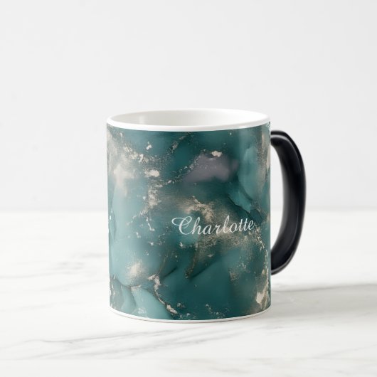 Personalized Luxury Marble Pattern Custom Name Mug Verwandlungstasse (VorderseiteRechts)