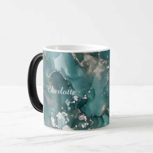Personalized Luxury Marble Pattern Custom Name Mug Verwandlungstasse (Vorderseite Links)