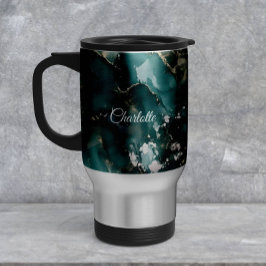 Personalized Luxury Marble Pattern Custom Name  Reisebecher