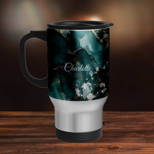 Personalized Luxury Marble Pattern Custom Name  Reisebecher