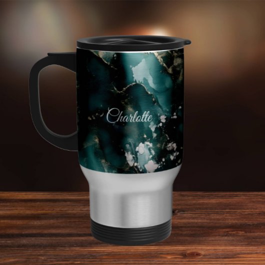Personalized Luxury Marble Pattern Custom Name  Reisebecher