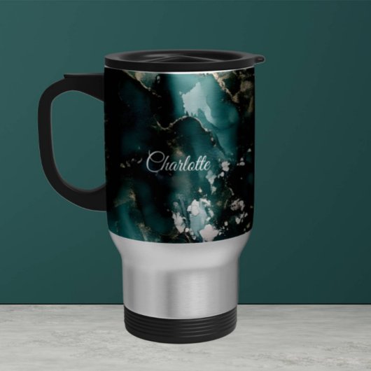 Personalized Luxury Marble Pattern Custom Name  Reisebecher