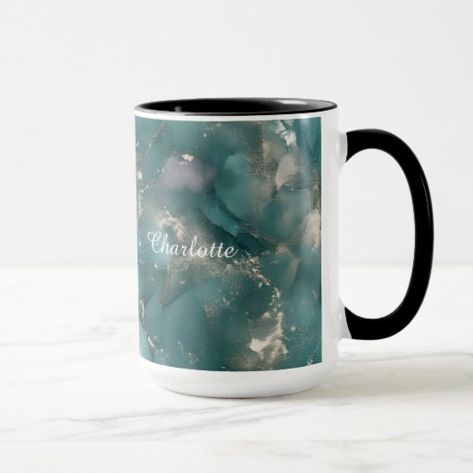 Personalized Luxury Marble Pattern Custom Name Tasse (Rechts)