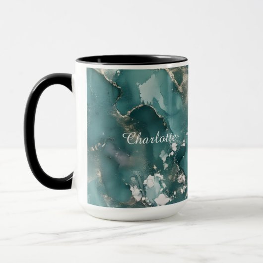 Personalized Luxury Marble Pattern Custom Name  Tasse (Links)