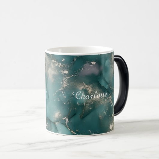 Personalized Luxury Marble Pattern Custom Name  Verwandlungstasse (VorderseiteRechts)